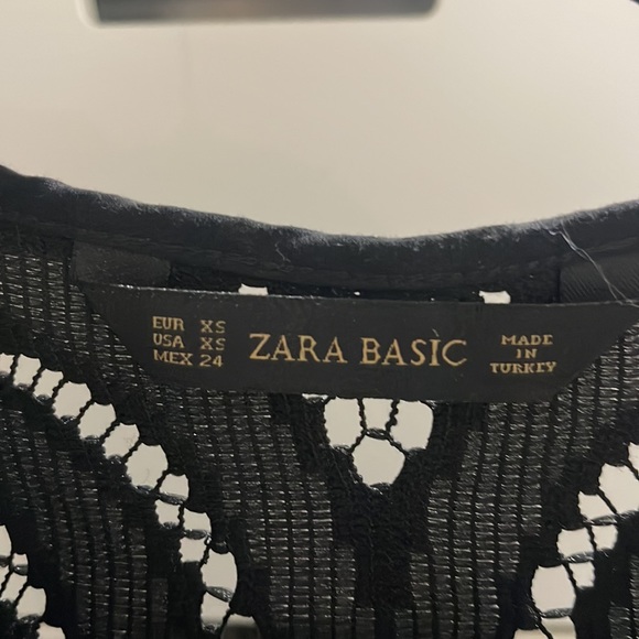 Zara Black Lace Fringe Top - Picture 3 of 3